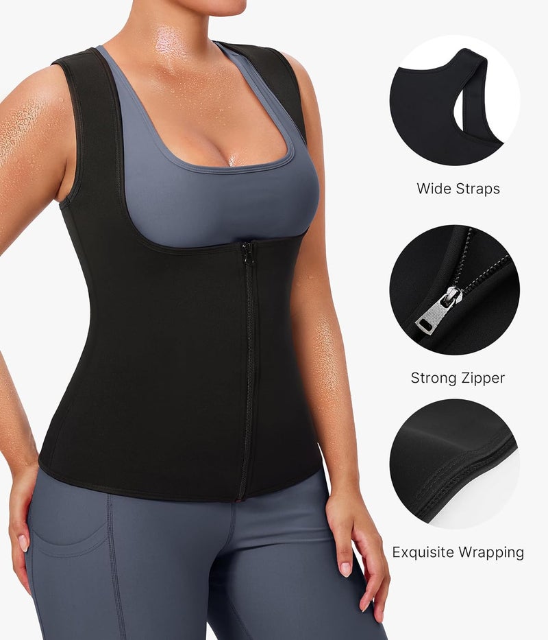 GAODI Women Waist Trainer Vest Slim Corset Workout Sweat Tank Top Zipper Compression Shirt Sauna Suit Body Shaper - Image 4